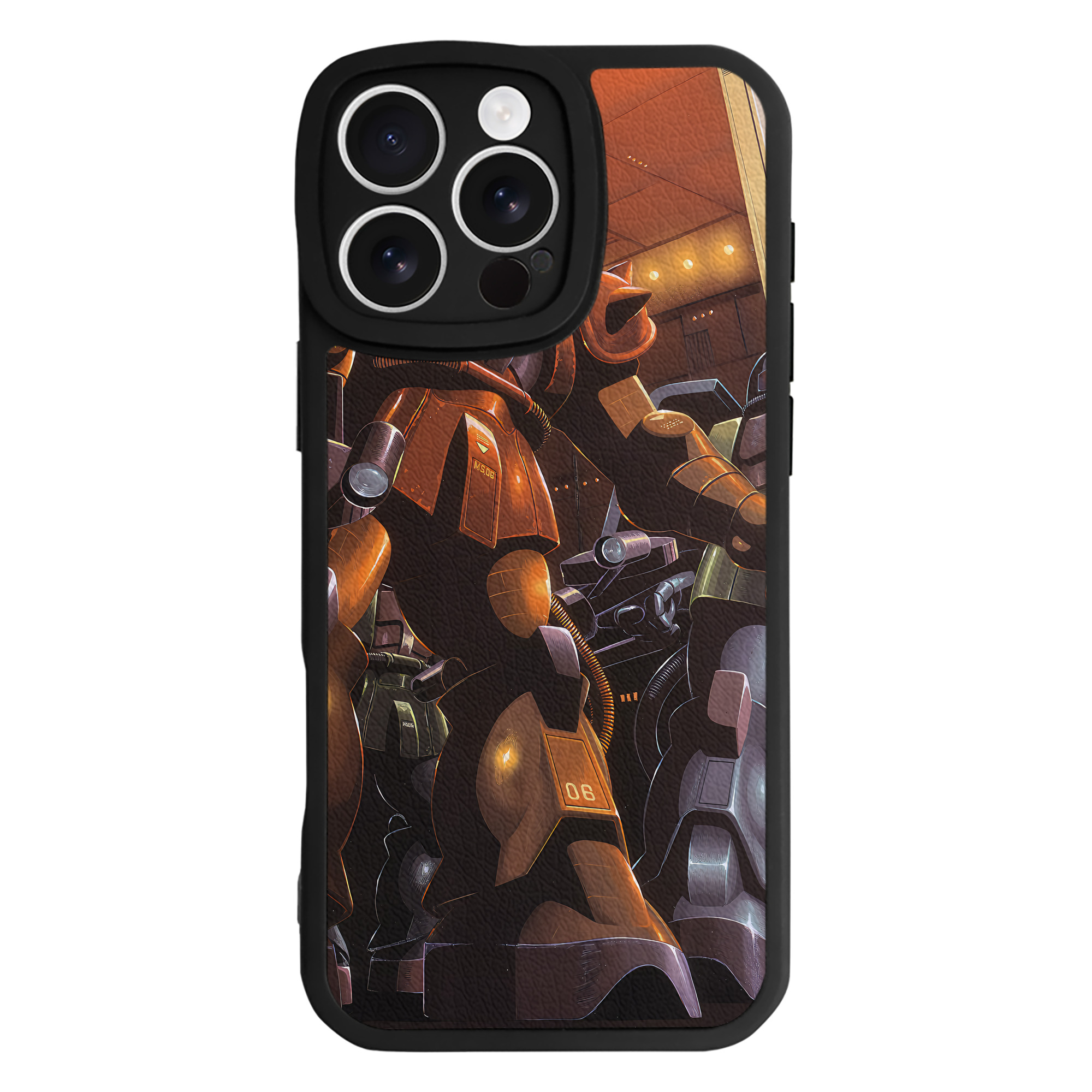 （画像用） 機動戦士ガンダム Mobile Suit Gundam 【iPhone 16シリーズ対応】シリコンスマホケース（レザー調） 材質：シリコン